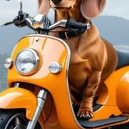 Yousheng 2D Biking Dog Car Pendant Acrylic Rearview Mirror Ornament Cute Themed Car Accessory for Interior Decor