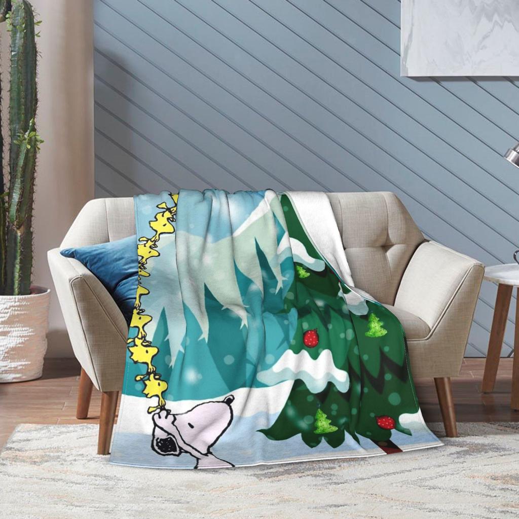 Snoopys boże narodzenie zima śnieg Akcesoria Koc Super Miękki Przytulny Koc Narzutowy do Łóżka 50x60 Calów Wielorozmiarowy Pokrowiec na Łóżko
