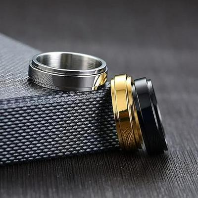 24 New 6mm Smooth European-American Style Wedding Ring with Rotating Decompression Feature