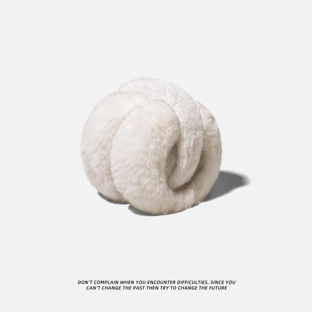 Women's Winter White Plush Windproof Ear Muffs - Warm, Cold-Proof, Velvet-Lined, Anti-Freeze.