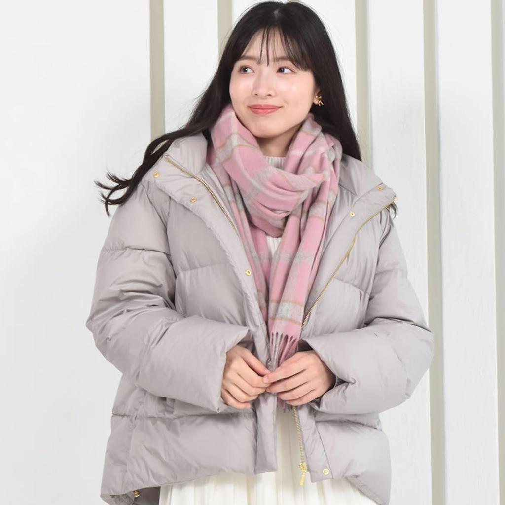 Merfirge Kasmirblandning Ullsjal x 90% Ull, 10% (Unisex) (60cm 200cm) (cw2466) (Rosa check)