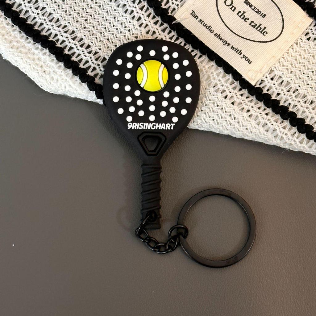 Exquisite Mini Tennis Racket Keychain Pendant - Trendy Sports Bag Charm Gift