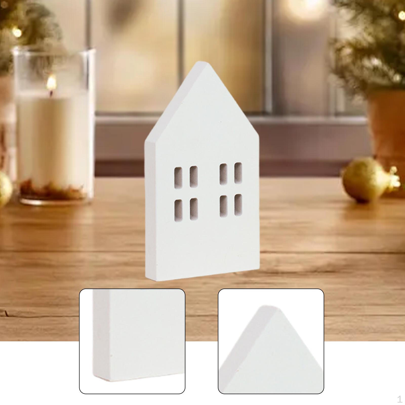 

House Shaped Wooden Sign Block Christmas Decoration Farmhouse Home for Coffee