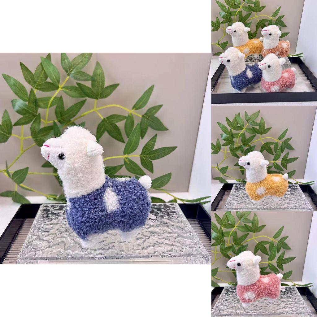 Adorable Cartoon Alpaca Plush Toy Soft Stuffed Animal Keychain Cute Gift Decor