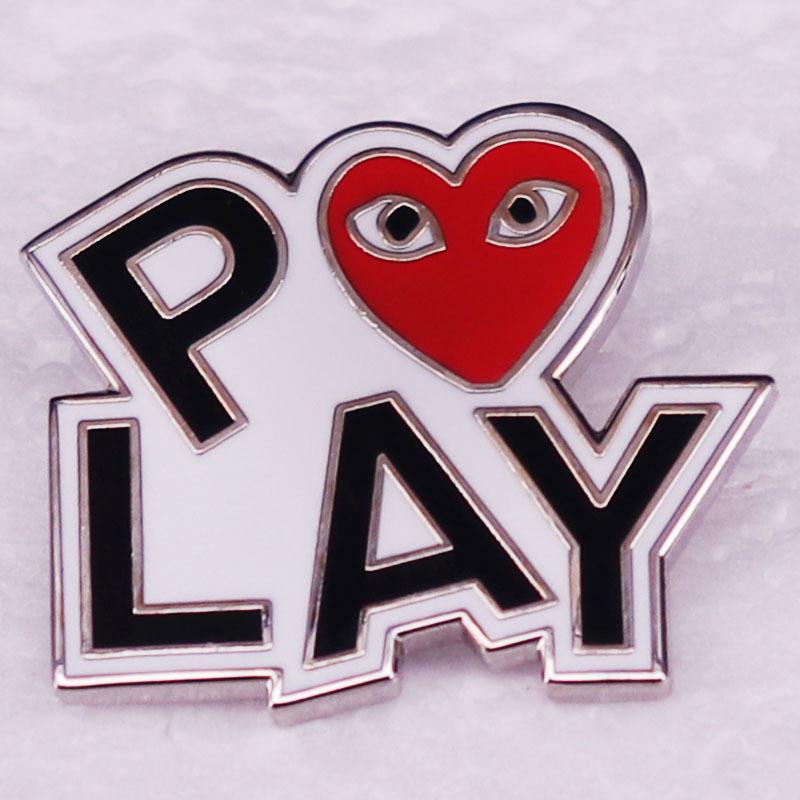 Rei Kawakubo Fashion Logo Brooch: Trendy Metal Accessory Badge