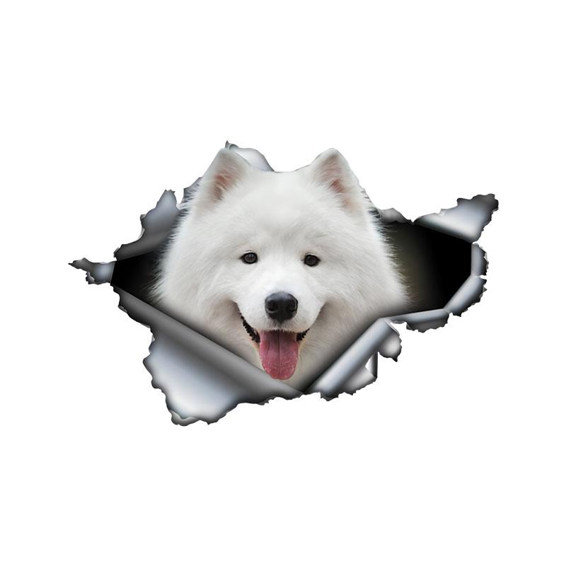 

Автомобільні наклейки для милого самоїда, захованого в дірках, водонепроникні наклейки для прикраси автомобіля неправильної форми 20cm-Longest Side