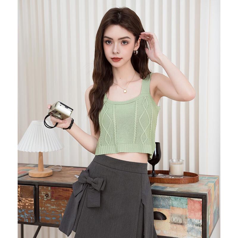 ET BOITE Short Knitted Camisole One Size