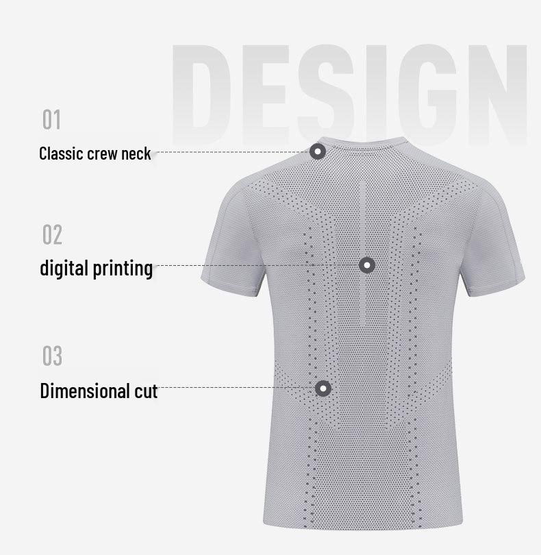 Pánské rychleschnoucí letní turistické a běžecké tričko - Kulatý výstřih, krátký rukáv, fitness top pro vnitřní/venkovní použití