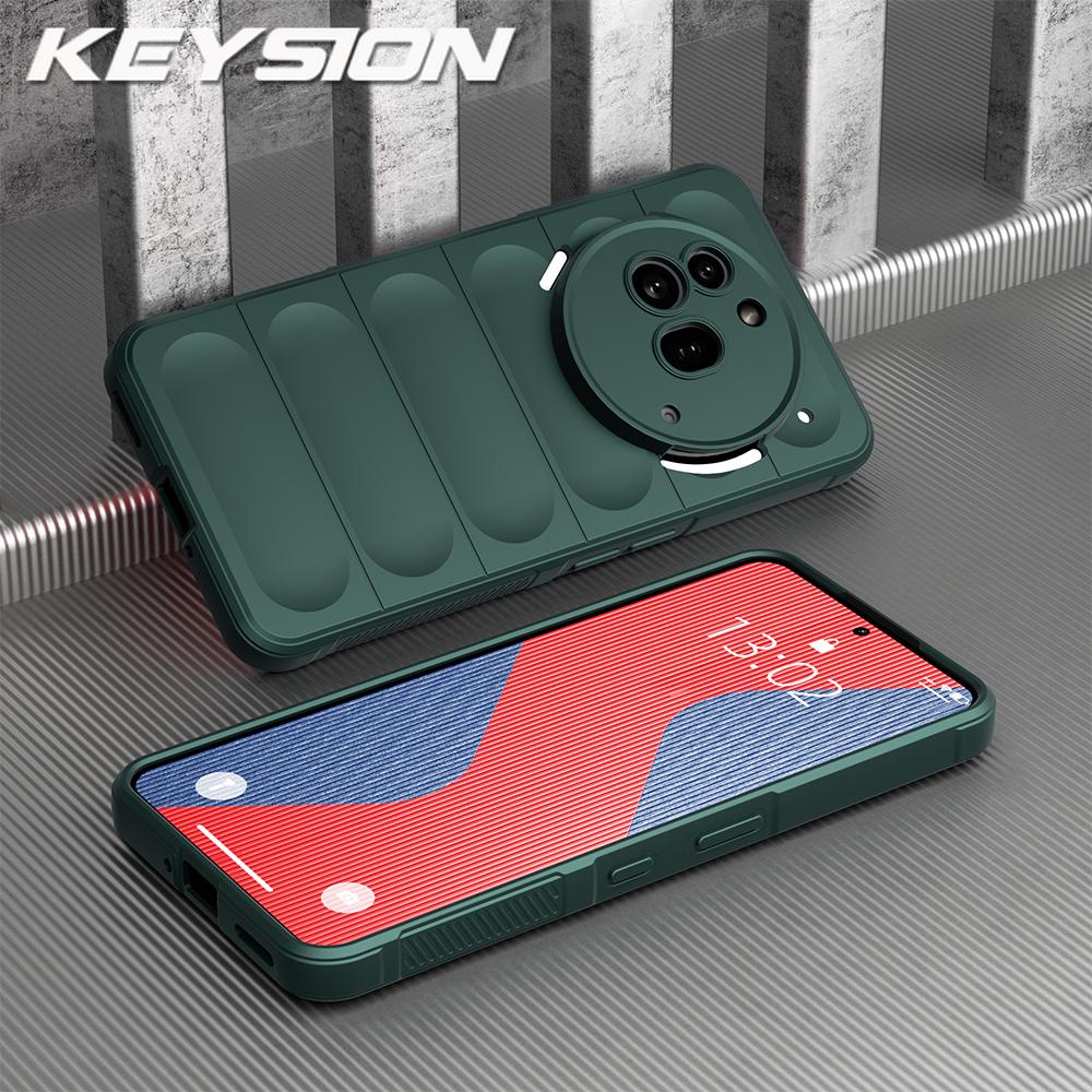 KEYSION Shockproof Matte Case for Nothing Phone 3A 3A Pro Anti-skid Soft Silicone Phone Back Cover for Nothing Phone 3A Pro 3A