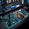 Kunst Eule Mauspade RGB Gaming-Mauspad Großes LED-Pad PC-Schreibtischmatte Leuchtendes Mauspade Große Tastaturmatten Tischteppich mit Hintergrundbeleuchtung