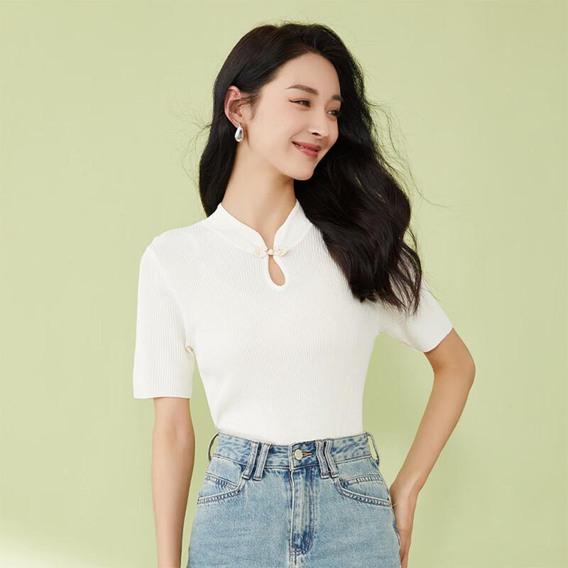Women's New Chinese Style Short-Sleeved Knit Top