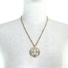 Pristine CHANEL Necklace COCO Mark Rhinestone Logo Medal Top Pendant gold B25A Used
