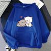 Peach Cat Hoodies Women Funny Mochi Fashion Sweatshirts Peachcat Female Harajuku Tops Round Neck Oversized  Kawaii Y2k