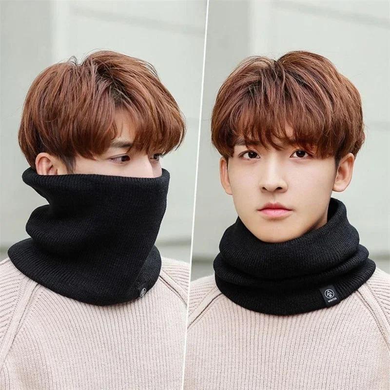 1-5PCS Soft Knit Neck Warmer Scarf for Men Women Winter Fleece Lined Cycling Neck Scarf Protector Comfortable Neck Cover