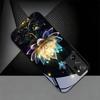 Crystal Lotus Art Black Phone Case For Samsung Galaxy Note 10 20 A 06 A07 12 A13 A14 A15 A16 A17 A22 A23 24 25 26 Glass Cover