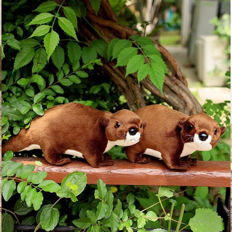 Adorable Otter Stuffed Plush Toy Realistic Long Fur Soft Animal Figure 40cm Gift