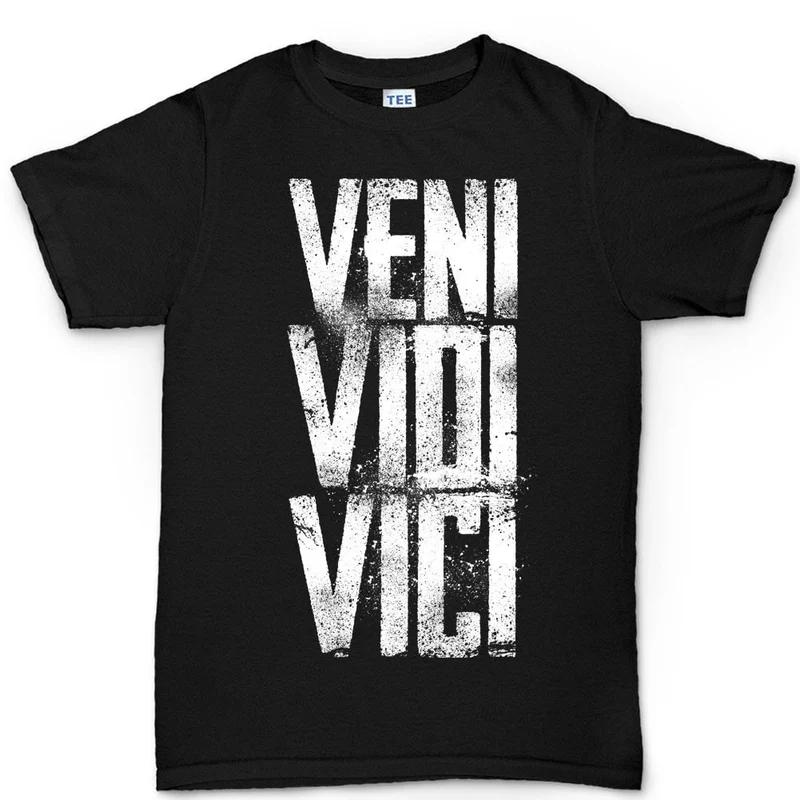 Veni Vidi Vici Cotton T Shirt Casual Athletic Fitness Unisexs Muscle Black Stylish Trendy M