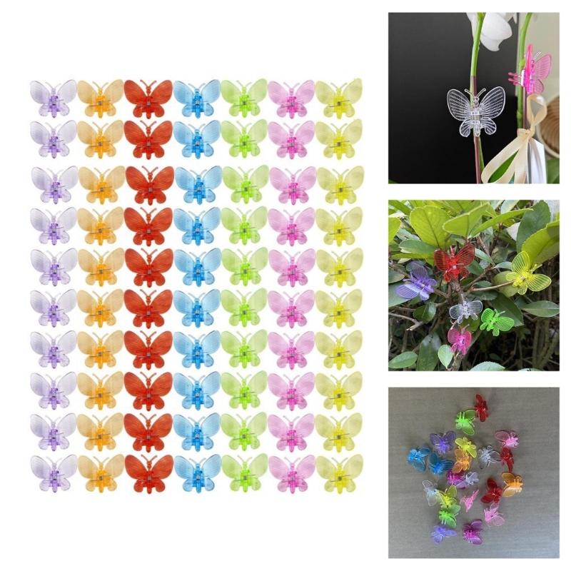 70 Peças Clipes de Planta em Forma de Borboleta Braçadeiras de Plástico Pesadas Adequadas para Flores Trepadeiras Orquídeas Suporte Design Anti-Acamamento