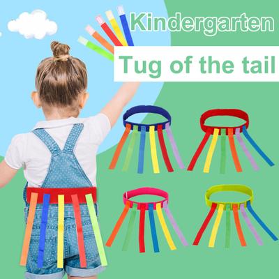 Outdoor Kinder Schwanzziehen Spiel mit 6 bunten Gürteln Kindergarten Garten Rasen