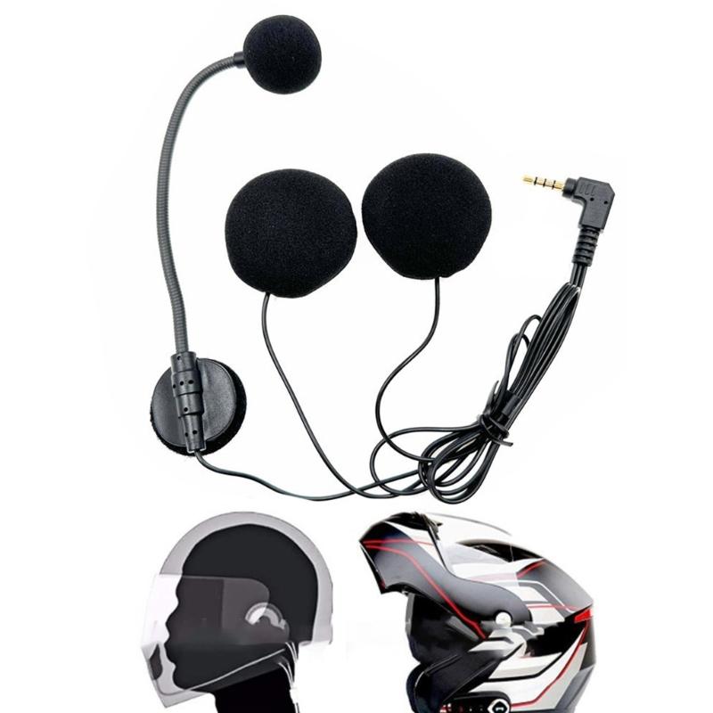 3.5mm Earpiece Microphone Speaker Motorcycle Headphones Intercom Interphones Mic for Half-Covered Helmets Headsets