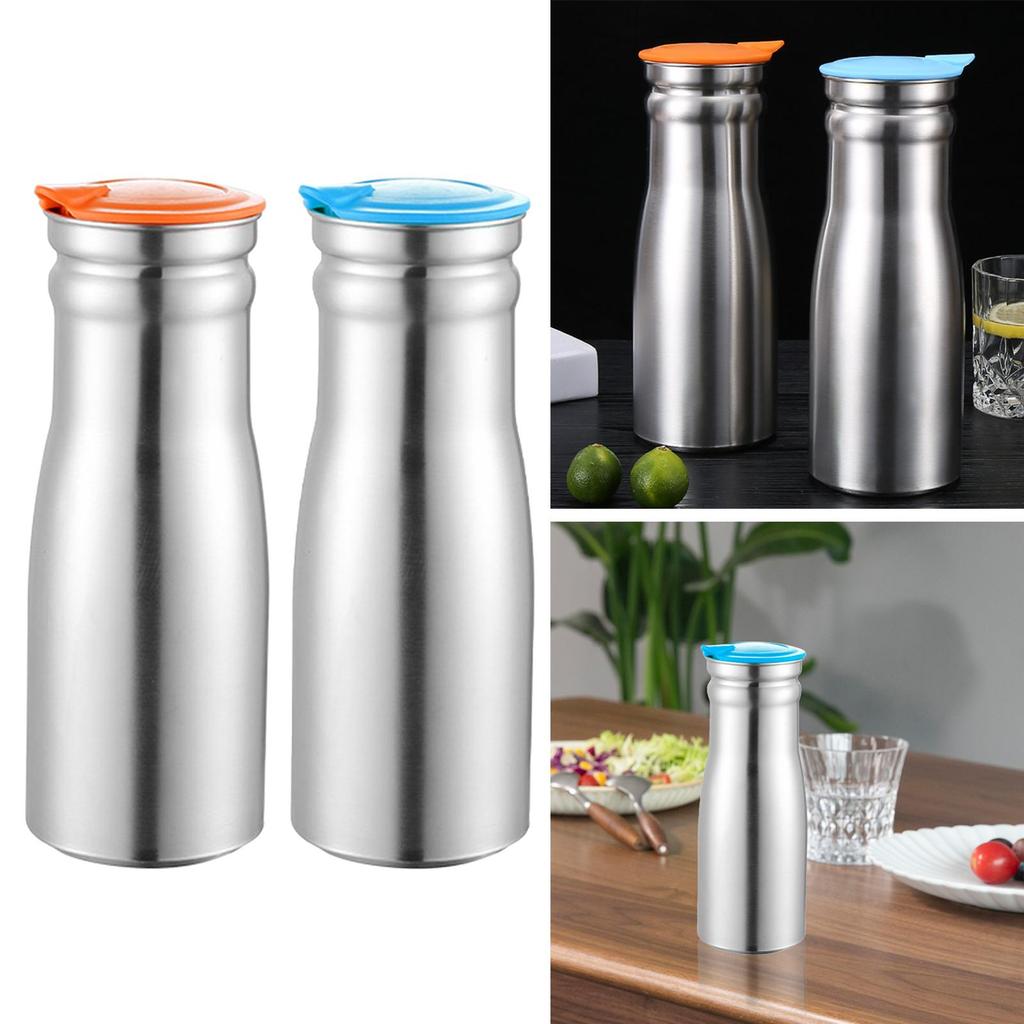 1L Cold Water Kettle with Lid Stainless Steel Water Jug Water Bottle Insulated Kettle for Home Hotel Cafe Restaurant