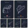 Circuito di Imola Monaco, Un'opera d'arte murale, Poster Stampa su Tela HD, Adatto per, Casa, Soggiorno, Decorazione della Stanza