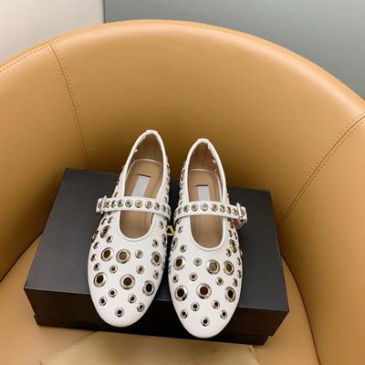 Pantofi de balet franceză de lux de modă, pantofi de balet cu fund plat pentru femei, cu cataramă din metal, cu gura mică, pantofi casual de înaltă calitate