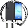 Case for Samsung Galaxy A17 4G/5G, Anti-Scratch TPU Protection with Black White Shoulder Strap