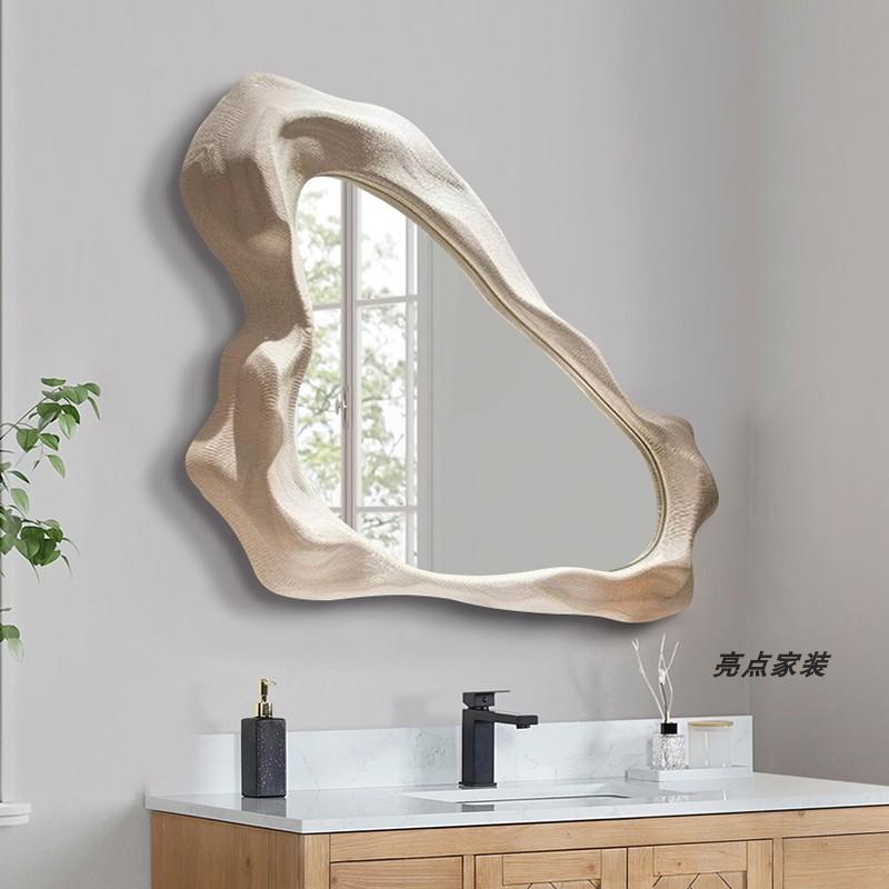 European creative irregular decorative mirror entrance special-shaped wall hanging light luxury bathroom vanity mirror