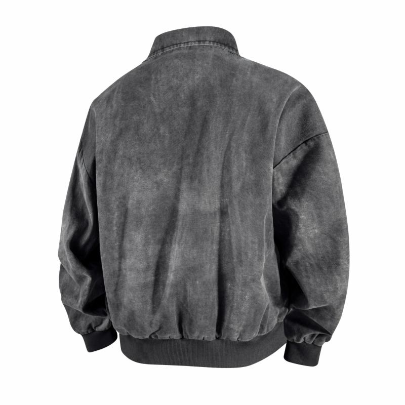 Spring Autumn Mens American Style Heavy Bomber Jacket Men Soild Color Baseball Jacket Male Korean Trendy Outerwear Tactical Coat