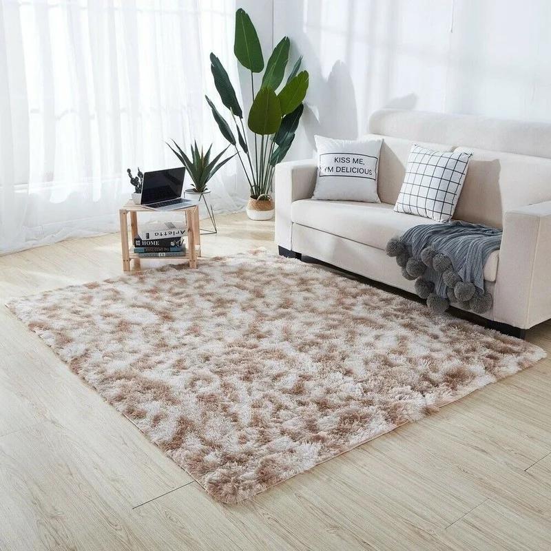 Rainbow Colorful Carpet Fluffy Rugs Tie Dyeing Soft Plush Shag Area Rug Anti-Slip Carpets For Living Room Bedroom Floor Mats