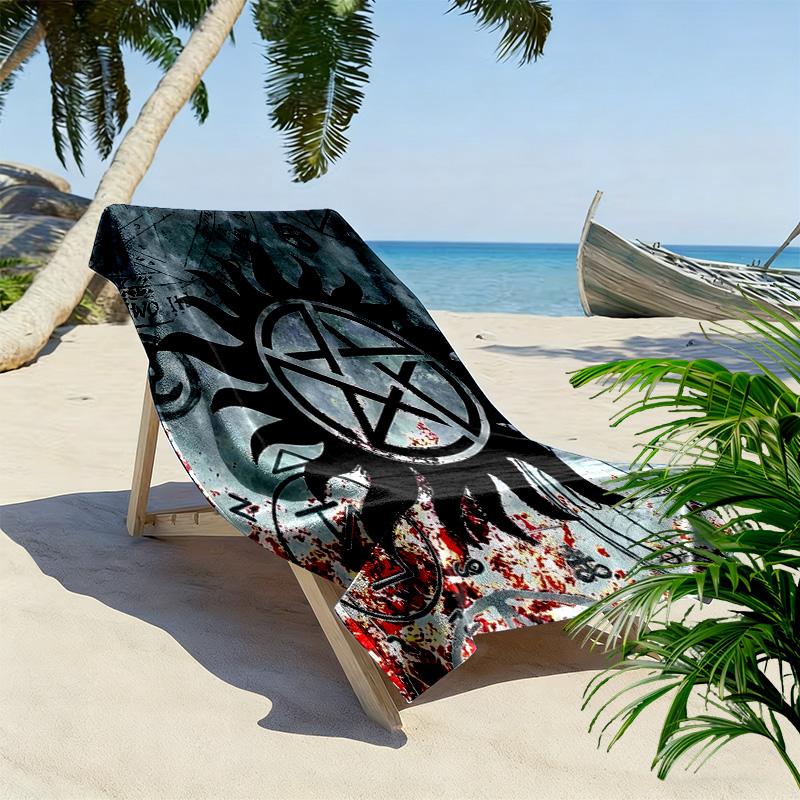 Supernatural Print Beach Towel, Large Soft Quick Dry Towel for Beach Camping Swimming
