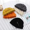 Winter Harajuku Y2K Beanies Knitted Hat Women  Warm Thick Flanging Metal Ring Short Hat Unisex Basic Cap