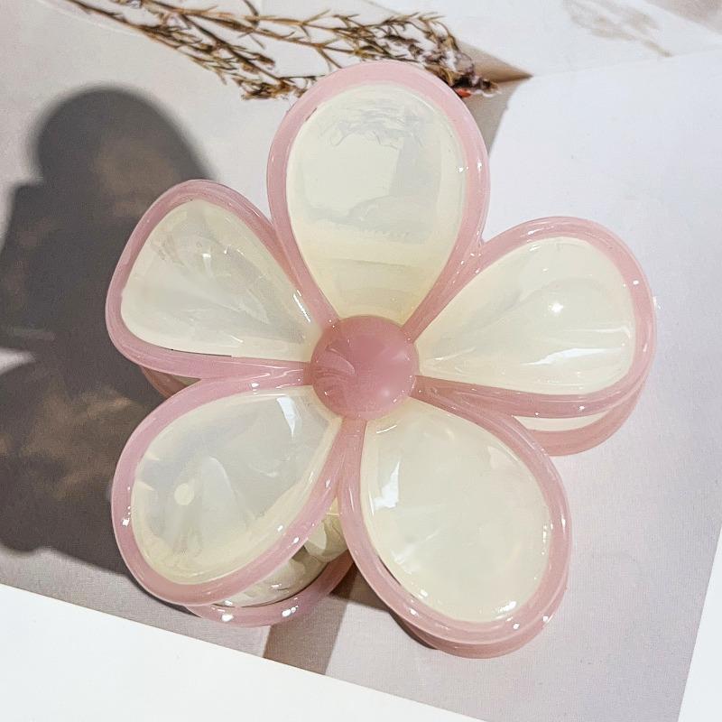 Colorful Contrasting Frangipani Hairpins Flower GrabbersSweet Back of The Head Updo Shark Hairpins