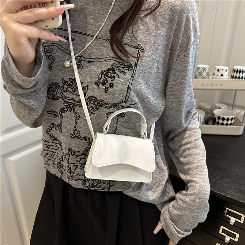 New Fashion Popular Shoulder Bag Retro Children Solid Color Handbag Niche Design Messenger Bag