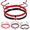 Adjustable Valentine's Day Friendship Bracelet with Colorful Woven Love Heart for Sisters and Couples