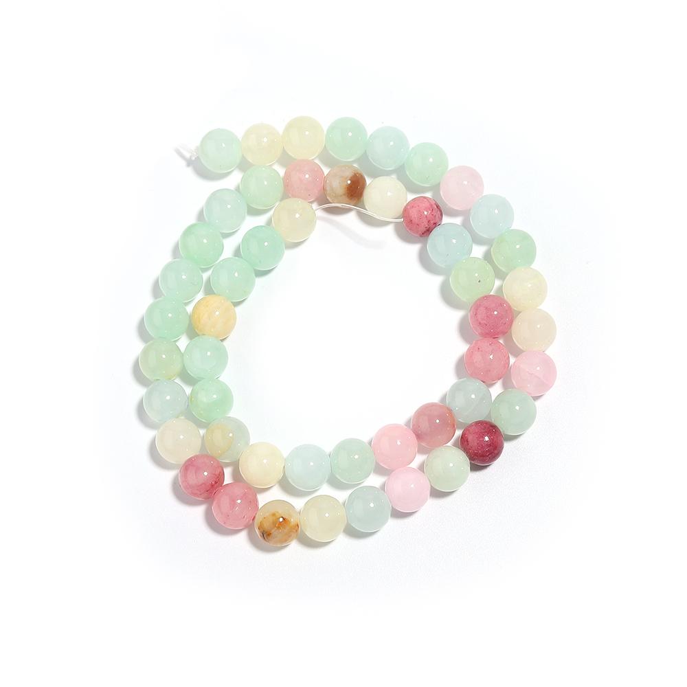 1 Strand 4 6 8 10 12mm Natural Colorful Jades Stone Beads Smooth Round Loose Stone Bead For Jewelry Making DIY Bracelet Necklace