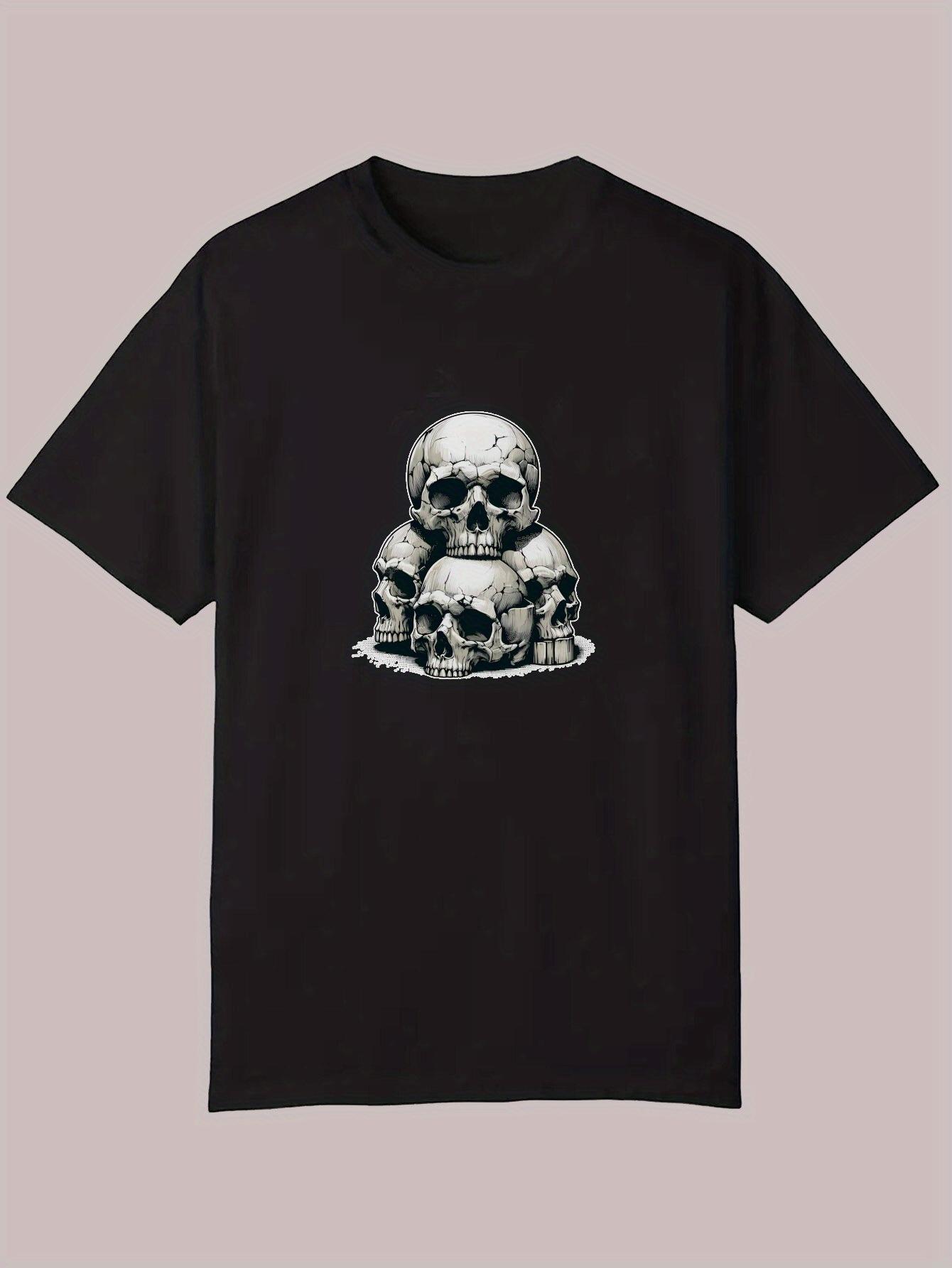Casual Summer Graphic T-shirt - Skull & Crossbones Print XL