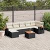 Vidaxl 8-Cz. Garden Lounge Set, With Cushions, Black