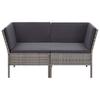 6 Piece Garden Sofa Set with Cushions Poly Rattan Grey