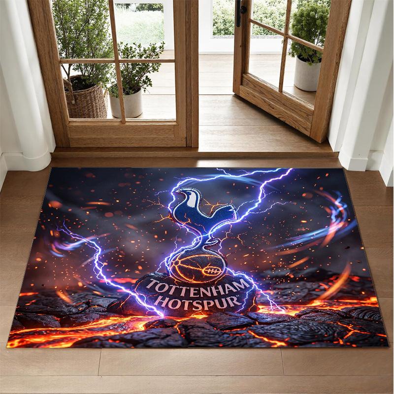 Tottenham Hotspur Design Crystal Velvet Rug Soft Decorative Mat for Bedroom Entrance