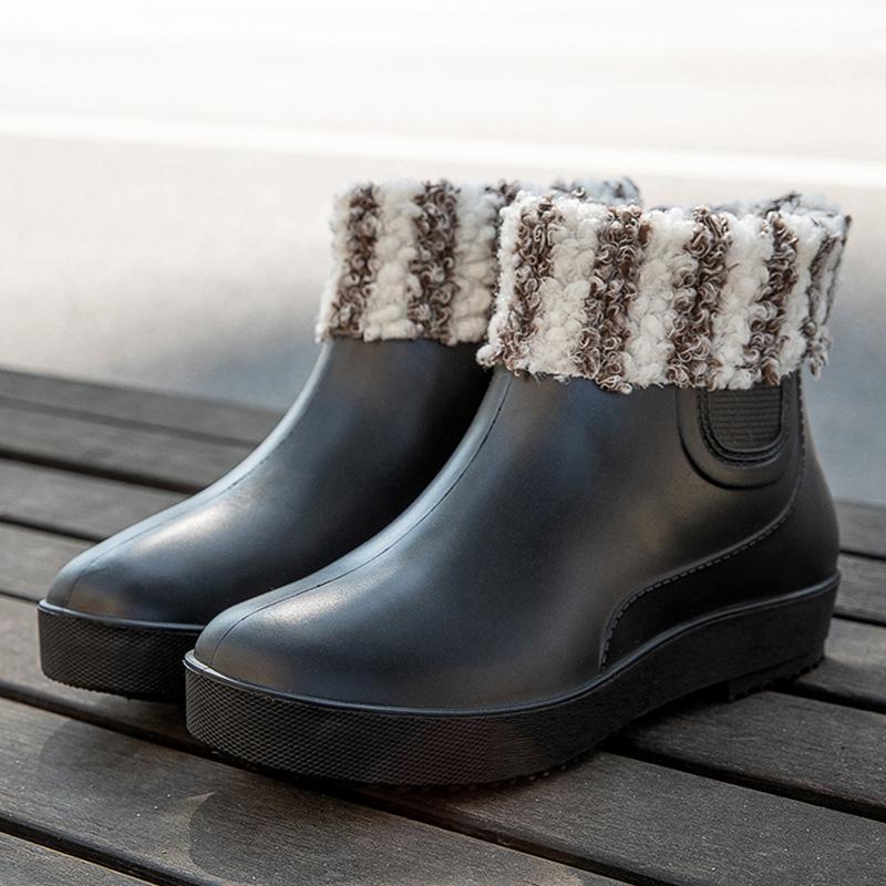 Fashion Short Waterproof Shoes Rain Shoes Adult Outdoor Work Rain Boots Women's Casual Wear-resistant Non-slip Rubber Shoes