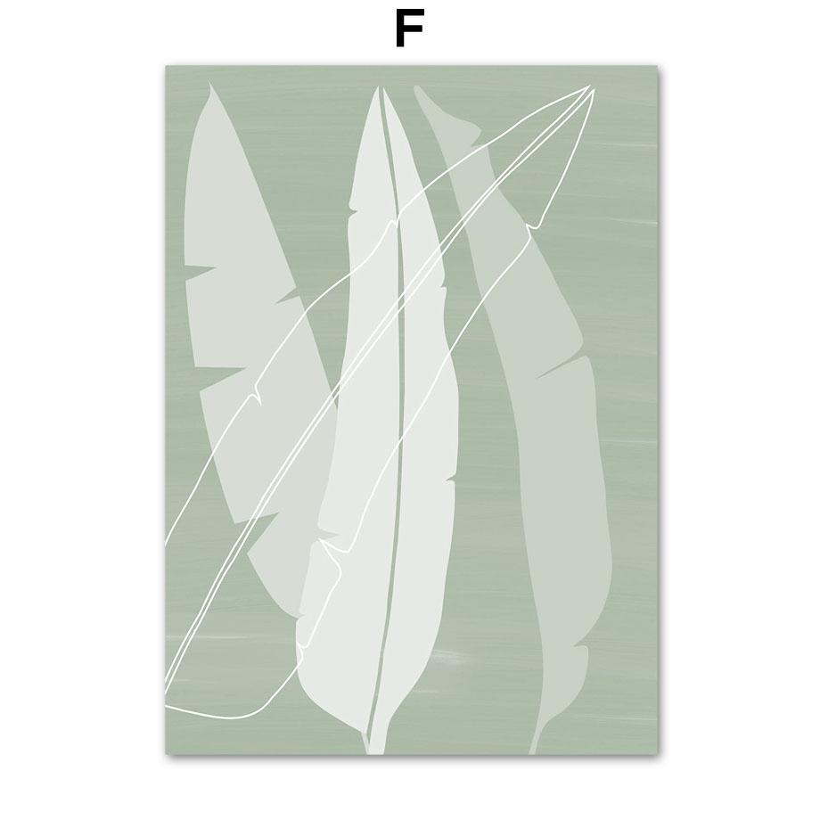 Abstract Line Girl Face Monstera Leaf Green Arched Nordic Posters And Prints Art Canvas Painting Wall Pictures Living Room Decor