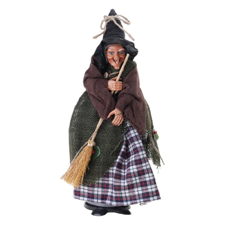 Witch Figurines Ornament with Sound Handmade Witch Decoration With Glowing LED Eye for Horror Themed Event Supplies