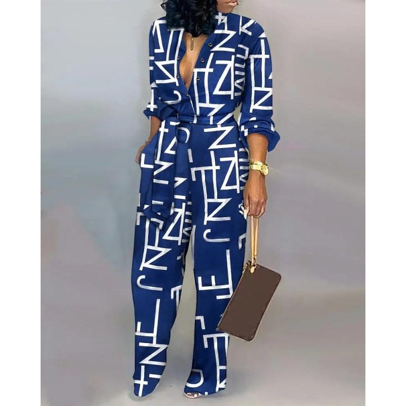 Women's Loose Large Size Jumpsuit 1116 Autumn and Winter High Waist Casual Straight Jumpsuit Europe