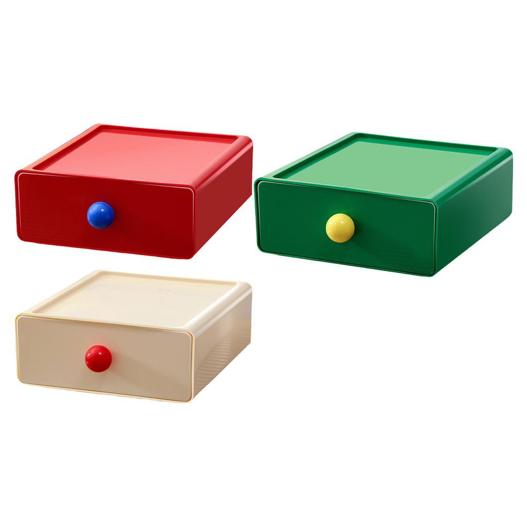 Elegant Plastic Drawer Box Stackable Dustproof Desktop Organizer Large Capacity Stationery Storage Rack for Students