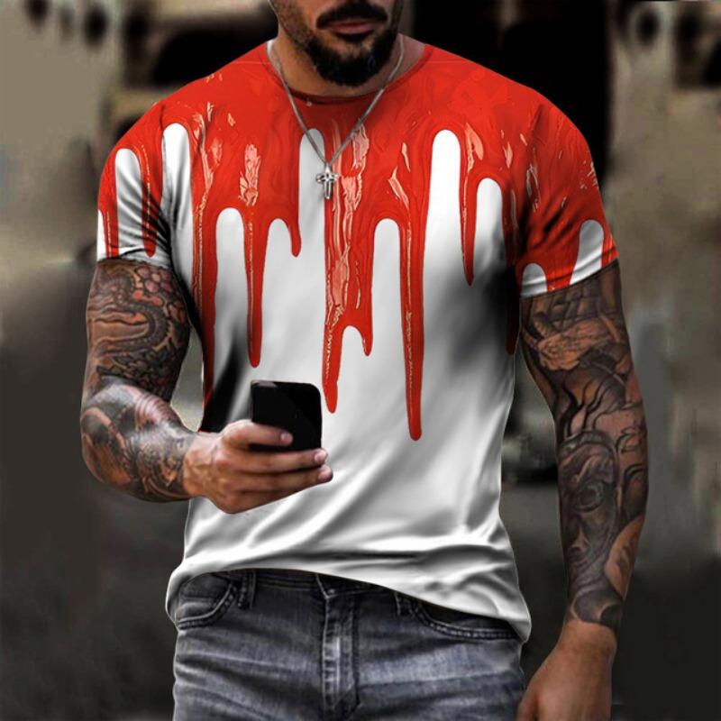 Horror Halloween T-shirts liliac sângeros 3D Print bărbați femei nou mânecă scurtă tricou supradimensionat Harajuku Y2K topuri tricouri copii îmbrăcăminte