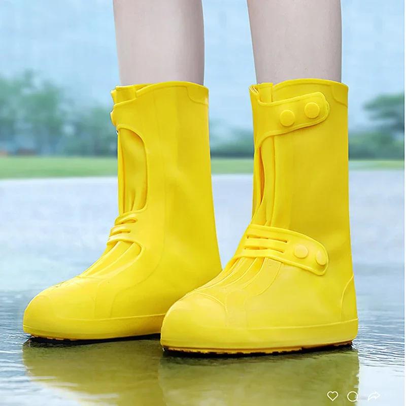 Anti Slip Breathable Rainshoe Cover Silicone Waterproof Rainboots Thickened Outdoor Hiking Travel Wear Resistant Repeatedly Used