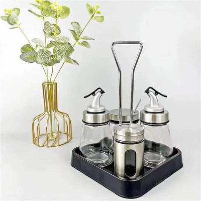 Conjunto de Condimentos Melang com Tampo de Vidro para Mesa