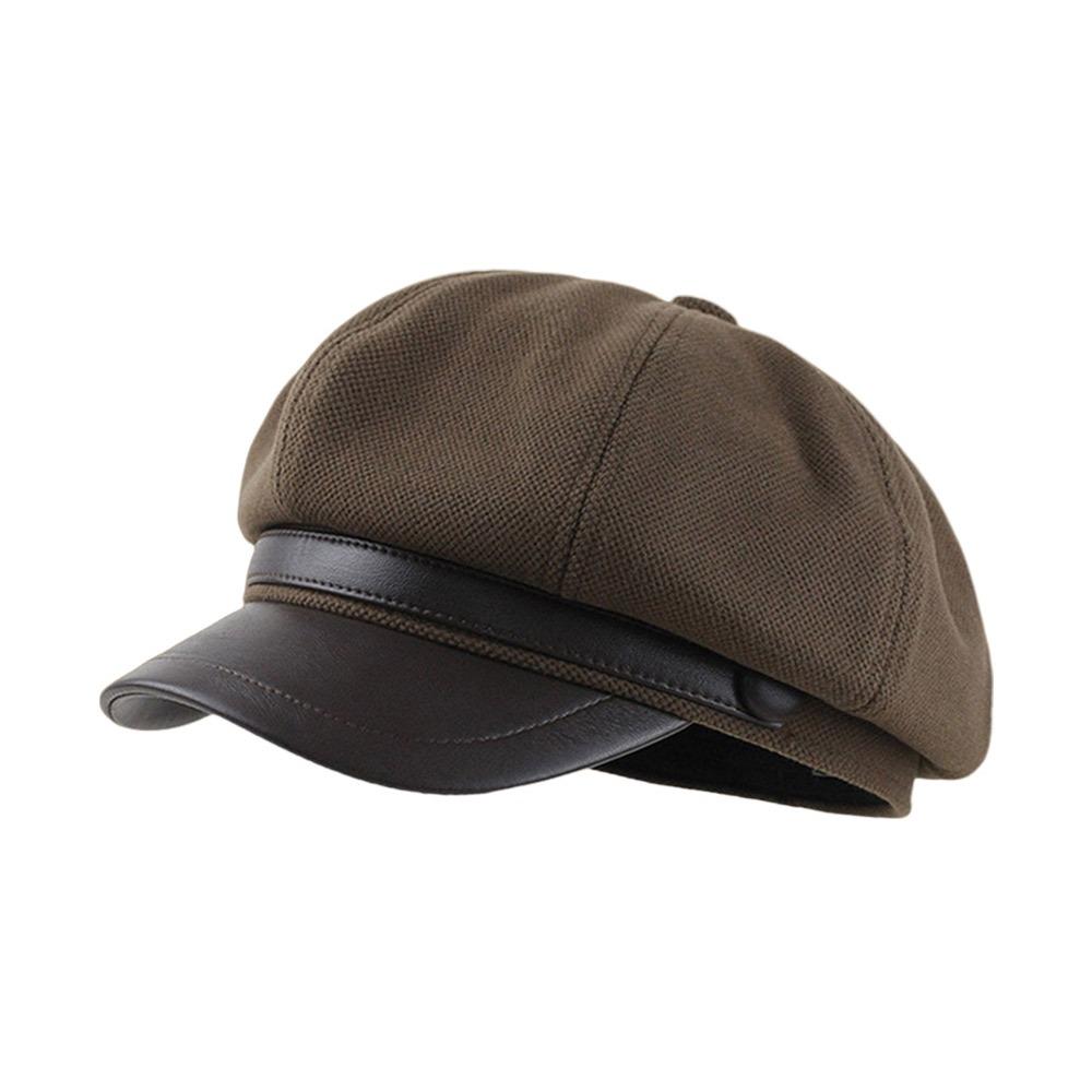 

New Solid Color Octagonal Cap Warm Adjustable Pumpkin Hat Windproof Peaked Hat кофейный